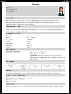 CV Maker Resume PDF Editor android App screenshot 0