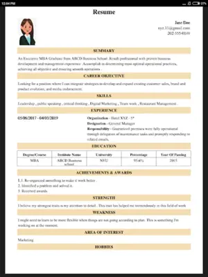 CV Maker Resume PDF Editor android App screenshot 1