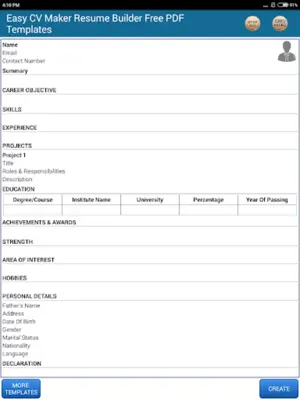 CV Maker Resume PDF Editor android App screenshot 3