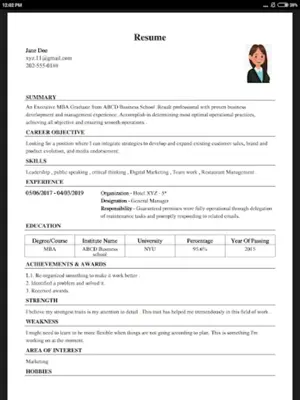 CV Maker Resume PDF Editor android App screenshot 6